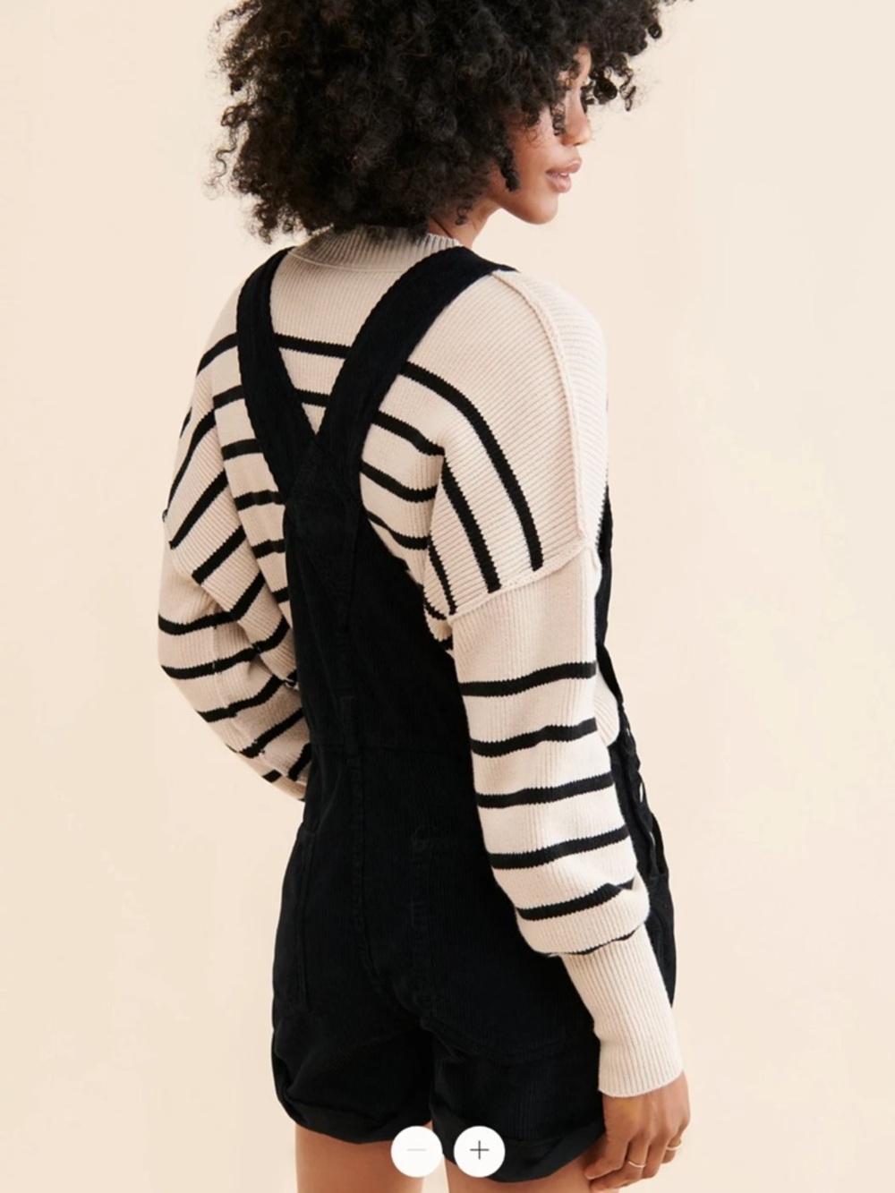 Free People We The Free Ziggy Black Corduroy Shortalls - Picture 2 of 12